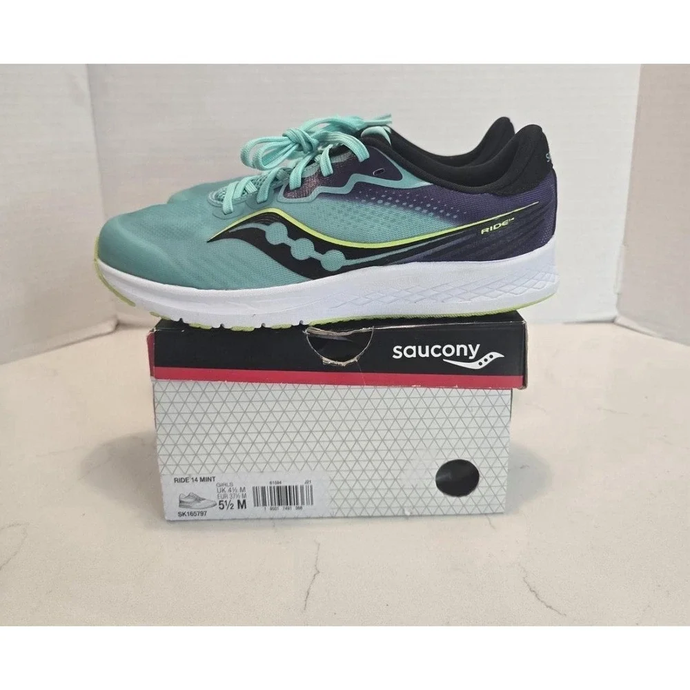 Saucony Ride 14 Shoes Girls 5.5M Mint